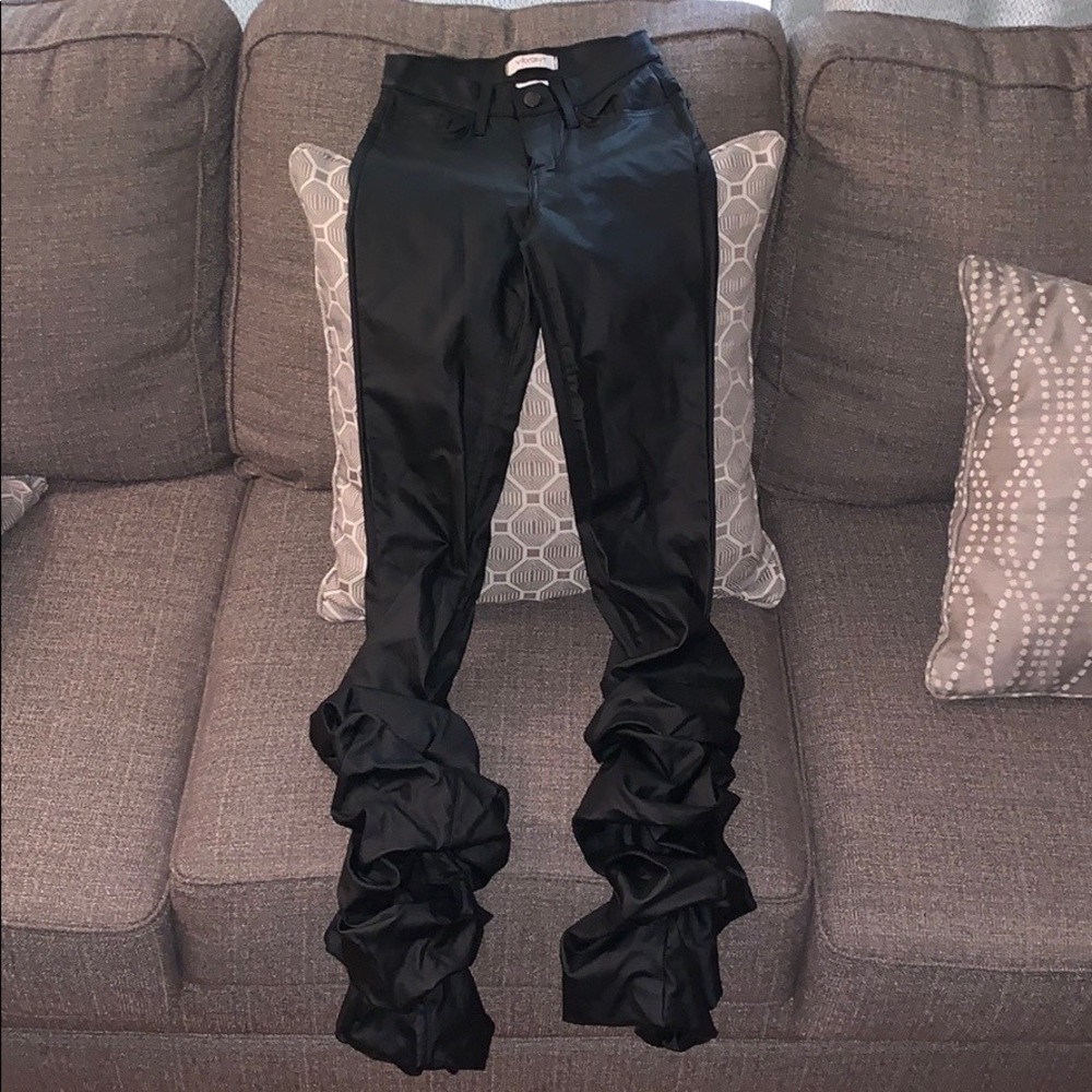 Black leather pants
